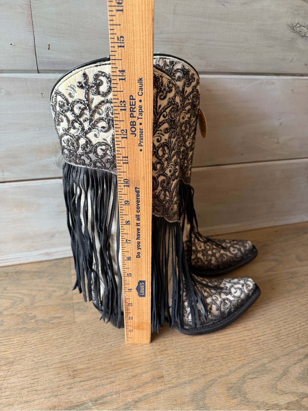 Corral Women's 6.5 Glitter Black Fringe Western Boots Snip Toe NEW Cowgirl - Picture 12 of 13